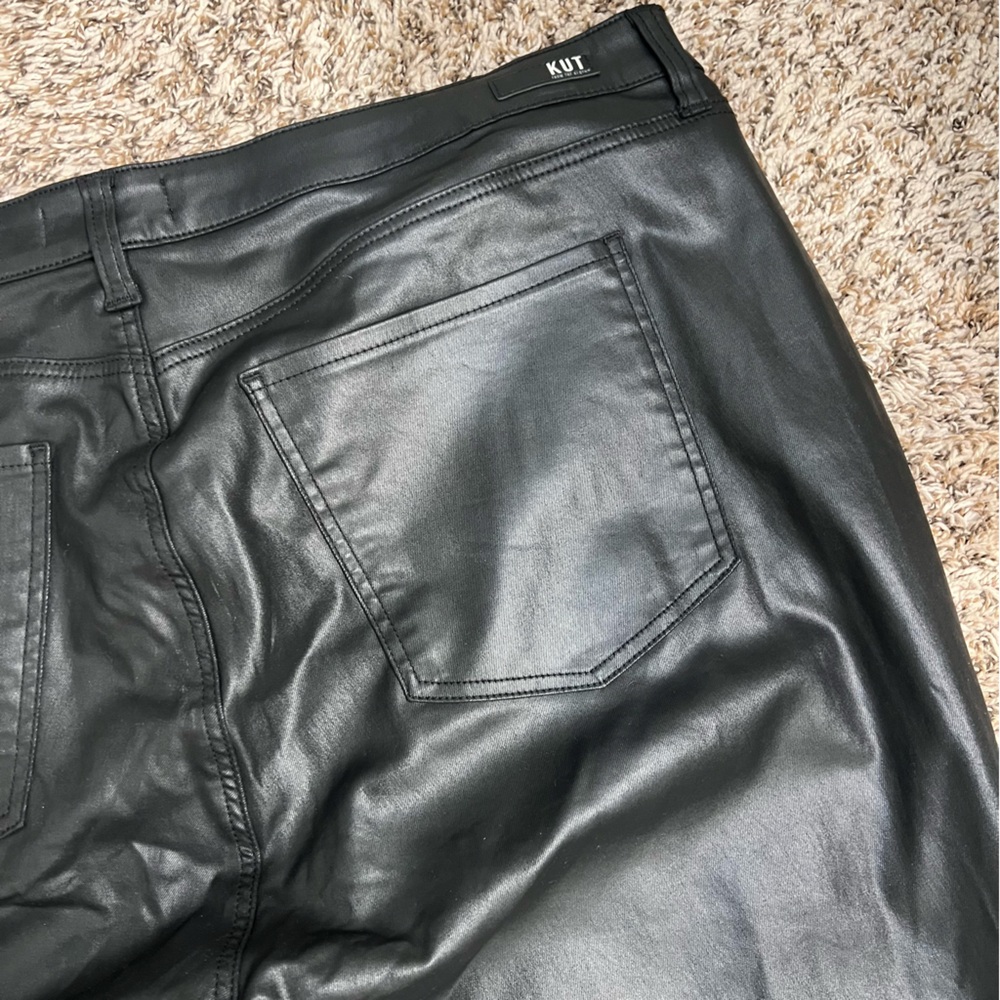 NWOT Kut From The Kloth Coated Leather Black Jeans - Picture 5 of 6